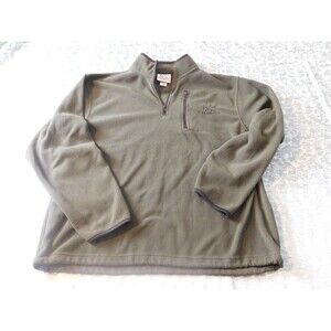 Ducks Unlimited Jacket Men XL Olive Green Fleece Outdoors Full Zip Hunting Logo‎